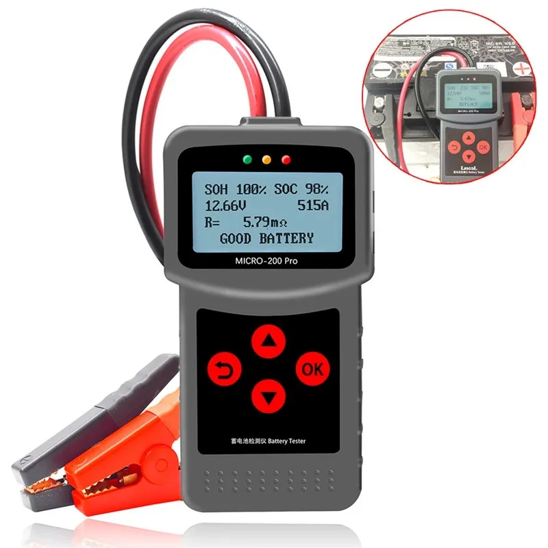 

12V 24V Micro-200Pro Tester Car Battery Tester Digital Automotive Diagnostic Battery Tester Analyzer Portable Battery Tools