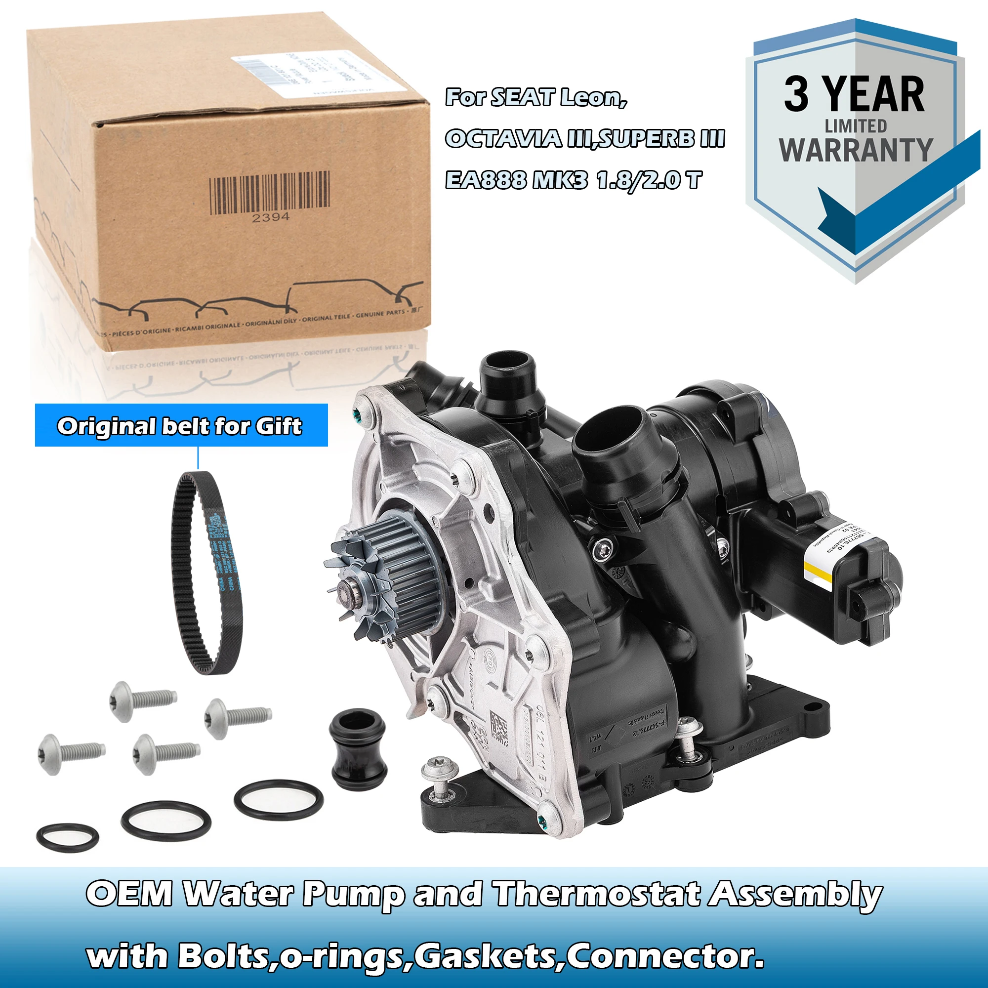 

Оригинальный корпус термостата водяного насоса в сборе 06л 121111 H,06L 121012 ,06L 121011 B Для SEAT Leon, OCTAVIA III, SUPERB III 1,8/2,0 TSI