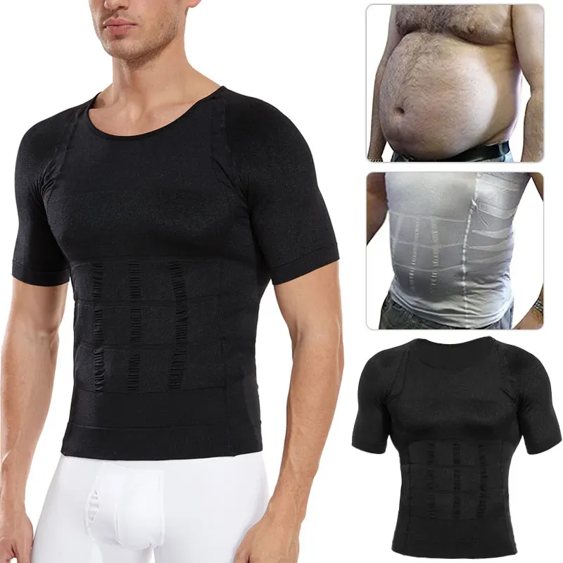 Moldeador de Cuerpo Adelgazante para hombre, camisa de compresión para ginecomastia, ropa moldeadora de vientre, Tops reductores de barriga, entrenador de cintura