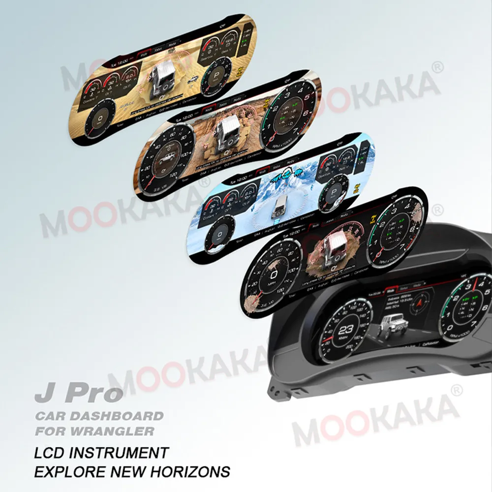 

Приборная панель для Jeep Wrangler 2011-2017, цифровой кластер, виртуальная кабина, Автомобильный мультимедийный плеер, измеритель скорости экрана ...