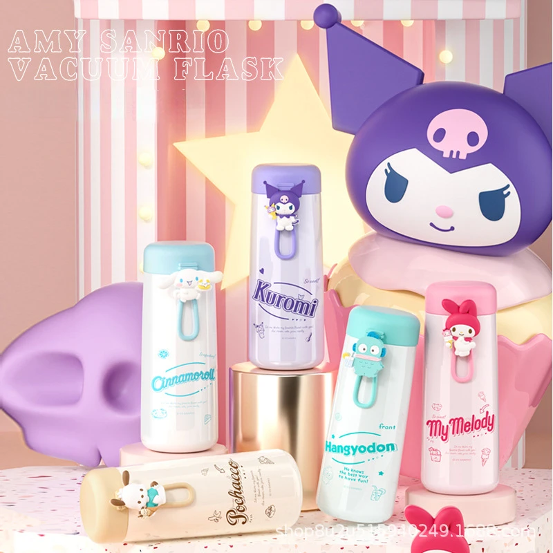

Новый термос Sanrios Melody Kuromi Cinnamoroll мультяшный анимационный портативный высококачественный стакан для воды из нержавеющей стали милый подарок для девочек