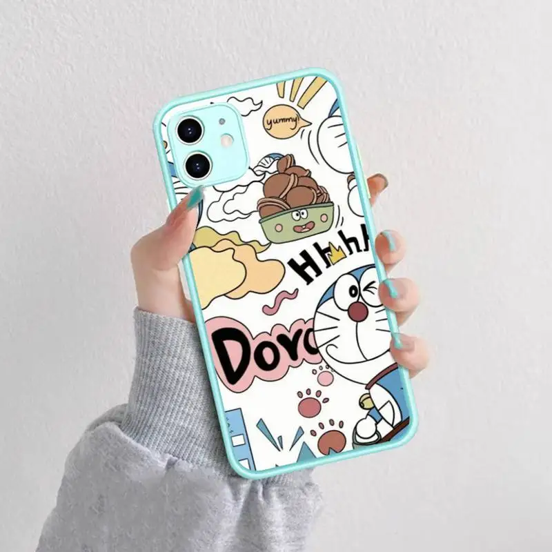 Cute D-Dora-emonS Phone Case for iPhone 14 11 12 13 Mini Pro Max 8 7 Plus X XR XS MAX Translucent Matte Cover