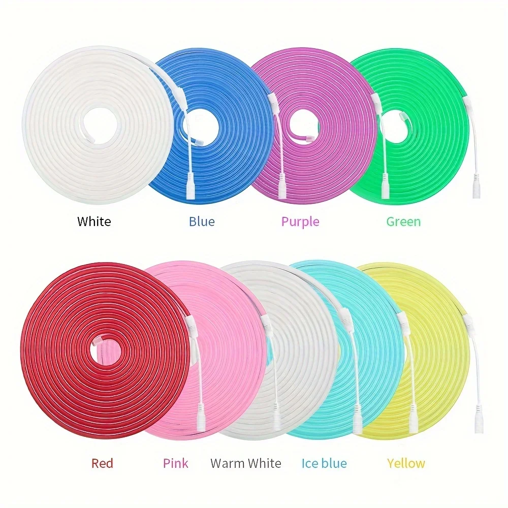 Неоновая светодиодная лента 12 В гибкая веревочная лампа 16 4 фута/5 м силиконовая