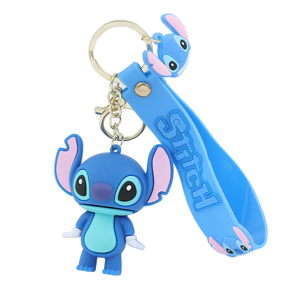 

Kawaii Stitch Silicone Model Figurine Keychain Cartoon Lilo & Stitch Pendant Keyrings for Women Backpack Ornament Toys Gifts
