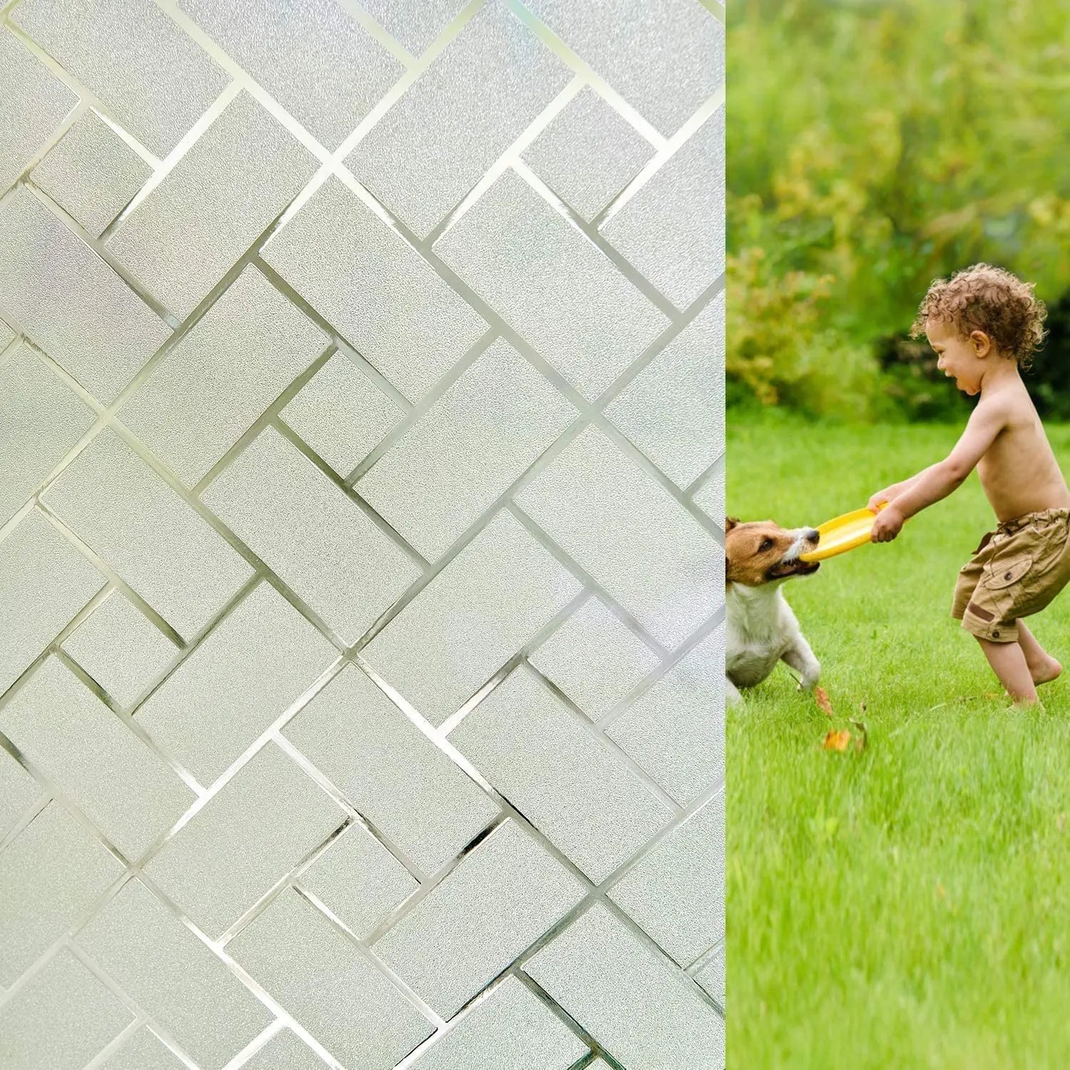 

Non-Adhesive Static Frosted Window Film Vinyl Stained Glass Window Film Privacy Film for Home Bathroom Living Room