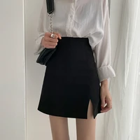 korean style skirts high waist college black split short skirt girls ultra jk schoolgirl uniform a line skirt slim tight hips