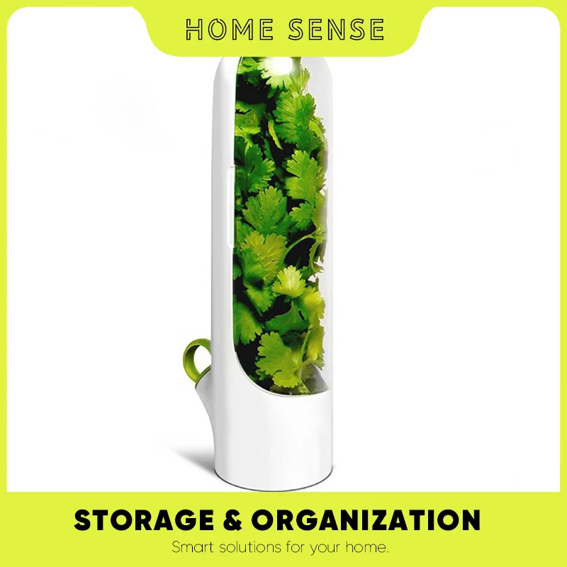 

Home Sense Fresh Herb Keeper Herb Storage Container Vanilla Keep-Fresh Cup Vegetable Preservation Bottle for Cilantro Mint