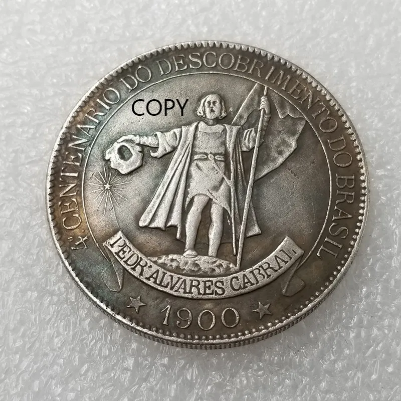 

Brazil 1900 Silver Plated Commemorative Collector Coin Gift Lucky Challenge Coin COPY COIN