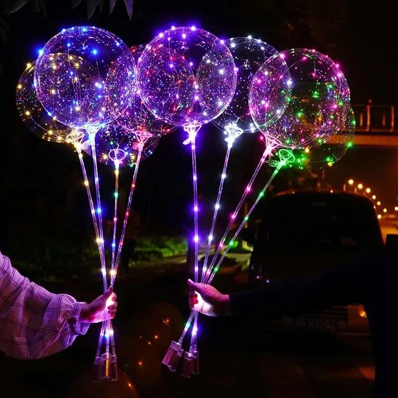 10 Packs LED Light Up 20Inch BoBo Balloons ​Decoration Indoor or Outdoor Birthday Wedding New Year Party Christmas Celebrations