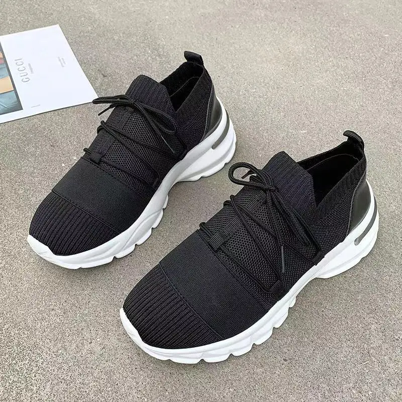 

2022 New Summer Women's Sports Shoes Fashion All-match Lace-up Mesh Round Toe Shallow Mouth Outer Shoes Zapatillas De Deporte