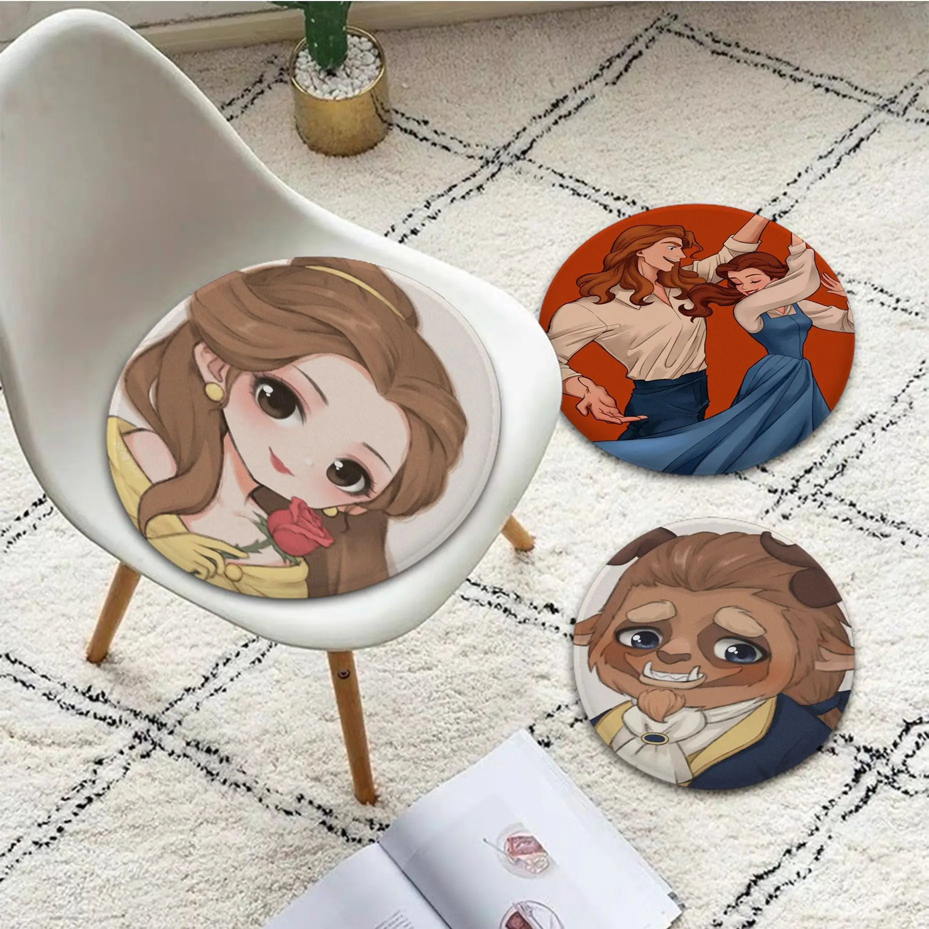 

Disney Beauty And The Beast Belle Rose Chair Mat Soft Pad Seat Cushion For Dining Patio Home Office Indoor Outdoor Cushions