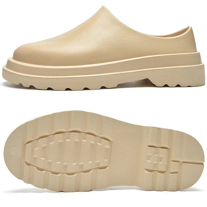 Soft PU Kitchen Work Shoes Unisex Non-slip Men Sneakers Waterproof Portable Slip-On Casual Walking Shoes Rain Boots Car Wash