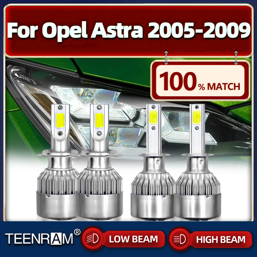 

40000LM светодиодные лампы для автомобильных фар H1 H7 дальнего и ближнего света 12 в 6000 К Белый турбо автомобильные лампы для Opel Astra 2005 2006 2007 2008 2009