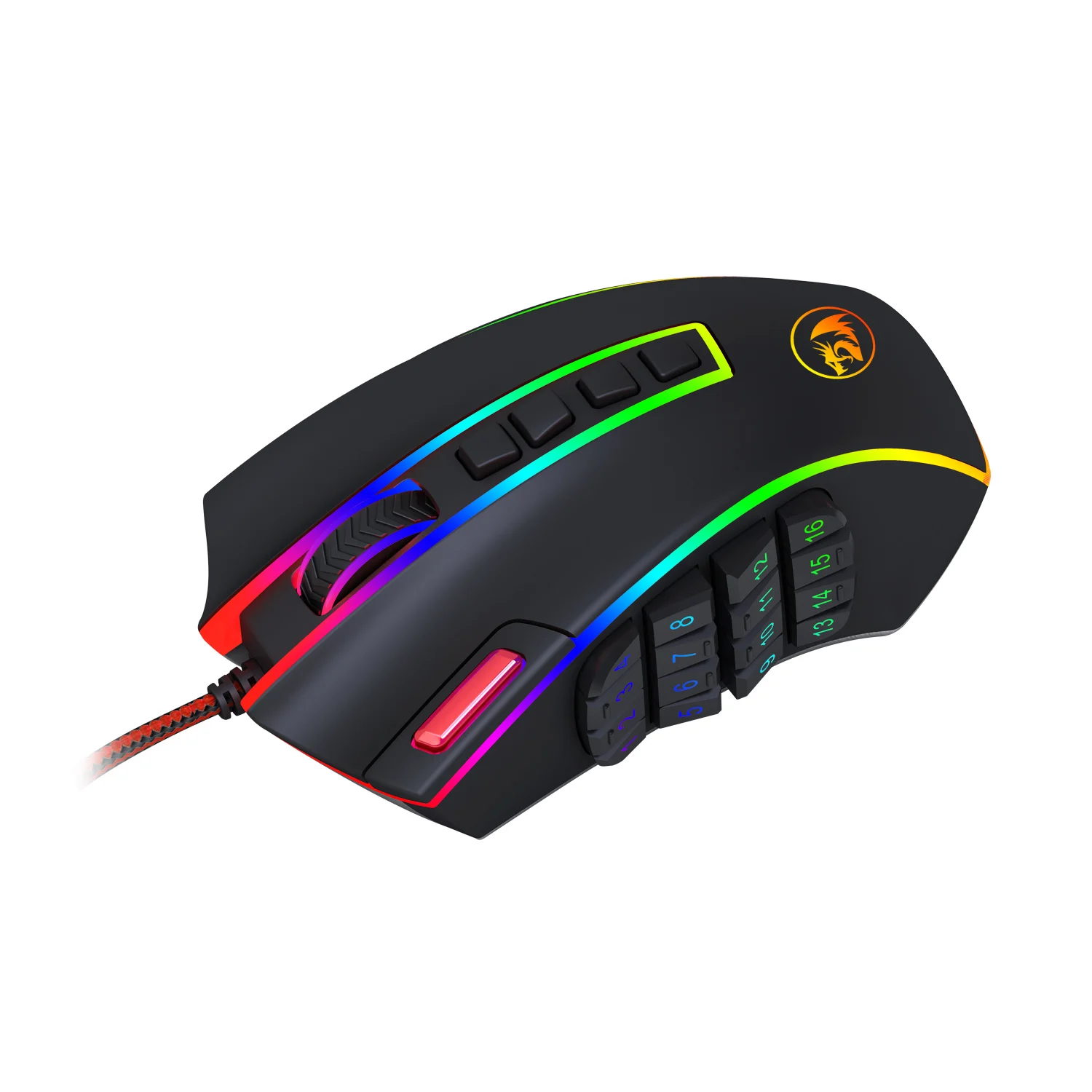 Redragon M990 Legend Wired Gaming Mouse 24000 DPI High-Precision 16 Side Buttons Programmable Laser Gaming Mouse For PC MMO FPS