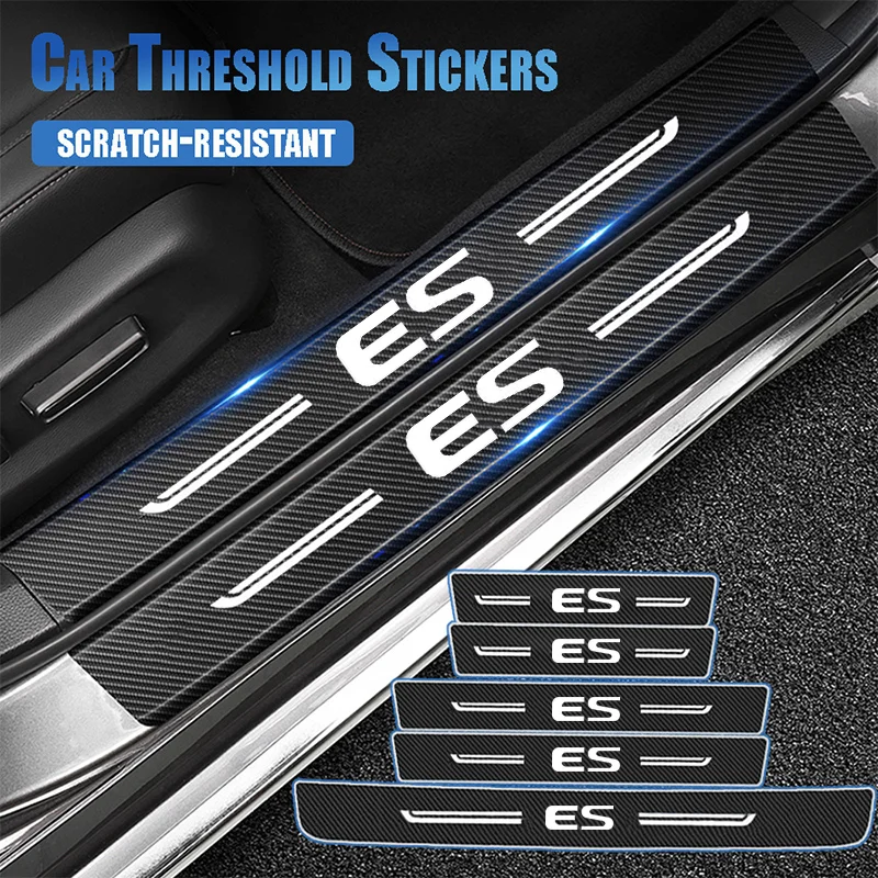 Накладка на порог автомобильной двери из углеродного волокна для логотипа Lexus ES