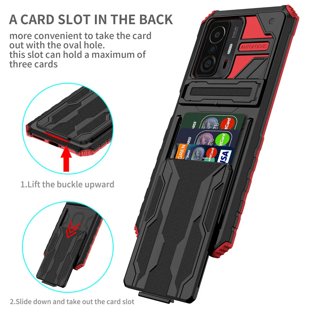 

Mi 11T Pro Case For Xiaomi Mi 11T 11 T Pro 5G Funda Shockproof Armor Kickstand Cover For Mi 11T Pro Mi11T Pro Card Slot Coque