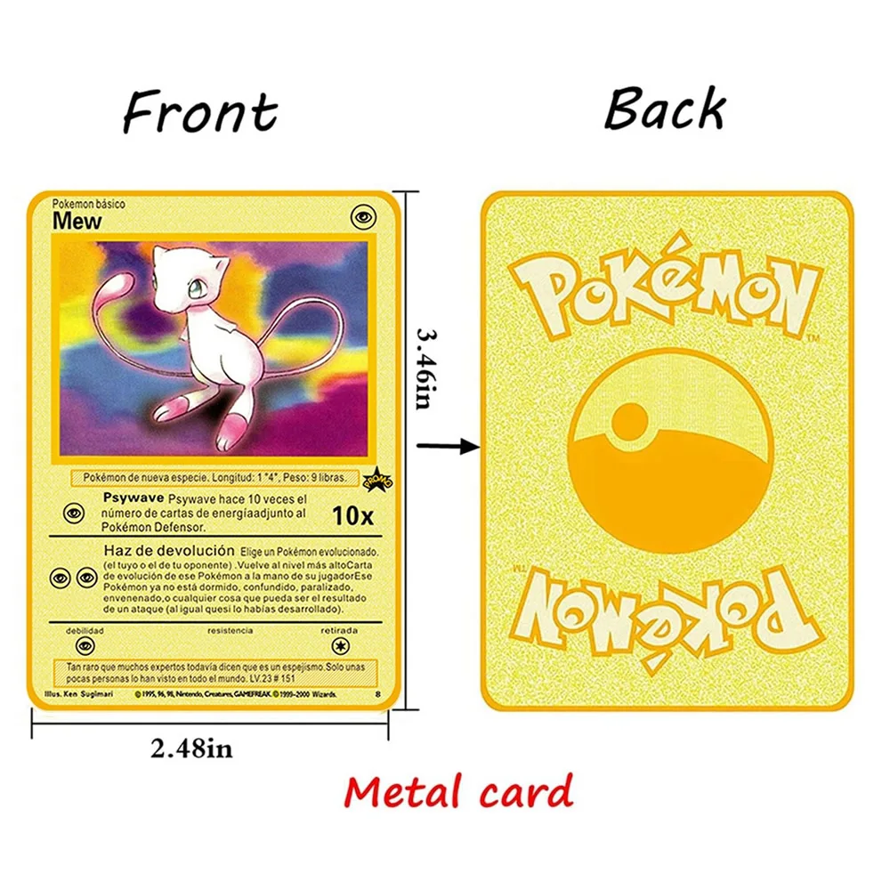 Набор покемонов из 6 предметов набор металлических карт с покемонами испанский