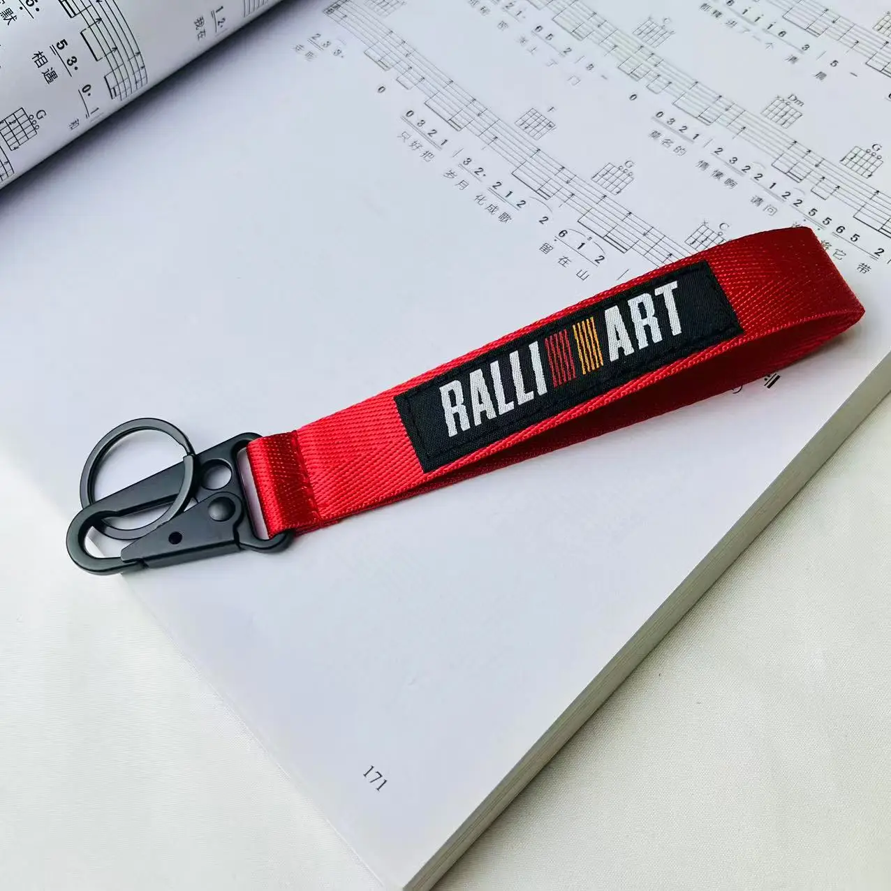 

Автомобильный брелок с тканой этикеткой, эмблемой, браслет, нейлоновый брелок, короткий ремешок для RALLIART Mitsubishi Pajero Outlander ASX, аксессуары