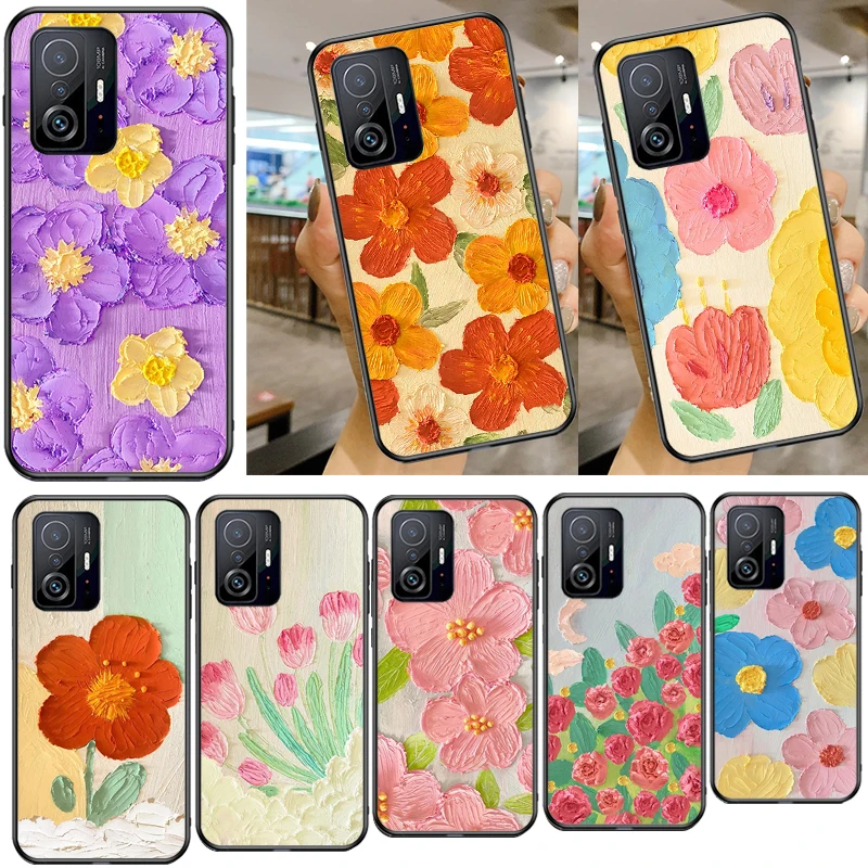 

Картина маслом цветок милый для POCO F3 X3 GT NFC M3 M4 X3 Pro Чехол для телефона для Xiaomi Mi 11 Lite 9T 10T 11T Pro