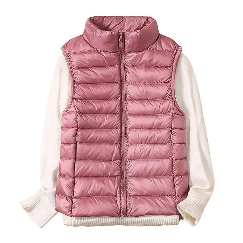 Women Sleeveless Down Vest New Autumn Winter Women's Ultra Light 90% White Duck Down Vest Slim Jacket Windproof Warm Waistcoat