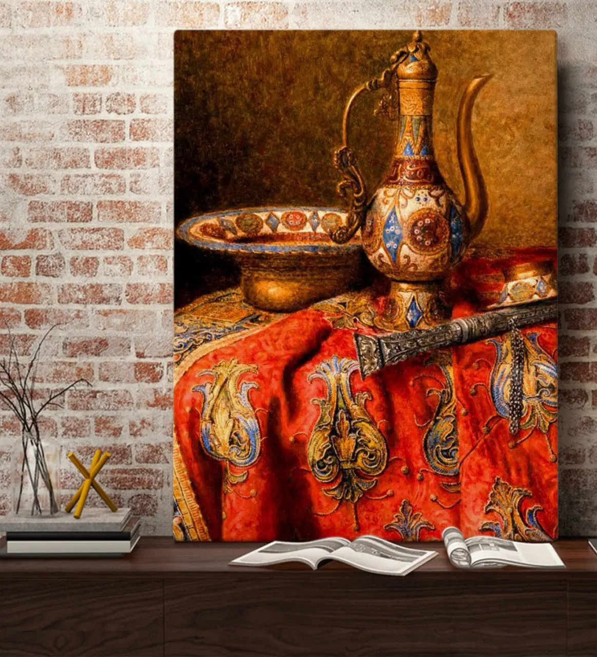 

BK Gift Ottoman brik Designed Canvas Table 70x100cm-1