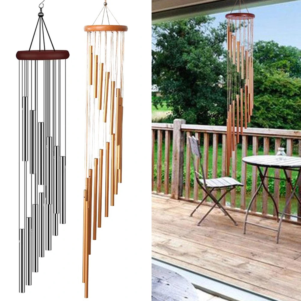 

12 Tubes Metal Wind Chimes Decoration Summer Garden Pendant Musical Pipe Wind Chime Bells Home Balcony Outdoor Garden Yard Decor