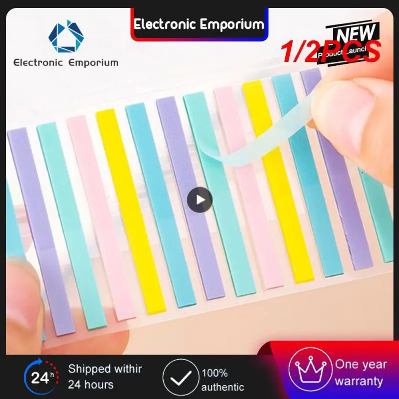

1/2PCS Color Stickers Transparent Fluorescent Flags Very Thin Strip Index Sticker Writable Color Transparent Post