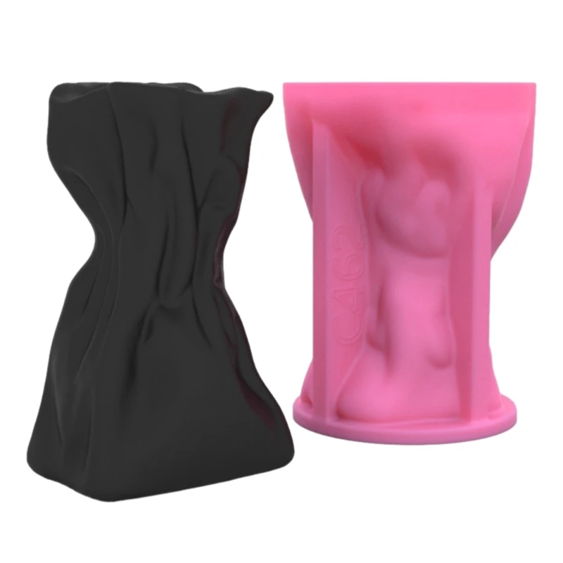 

Jar Resin Molds Pleated Pocket Shaped Silicone Vase Moulds Elegant Storage Bottle Mold Container Mould for DIY Flowerpot