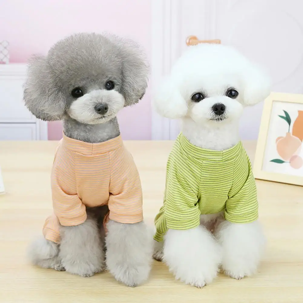 

Daily Dog Jacket Delicate Dog Jump Suit Suitable Pet Striped T-Shirts Soft