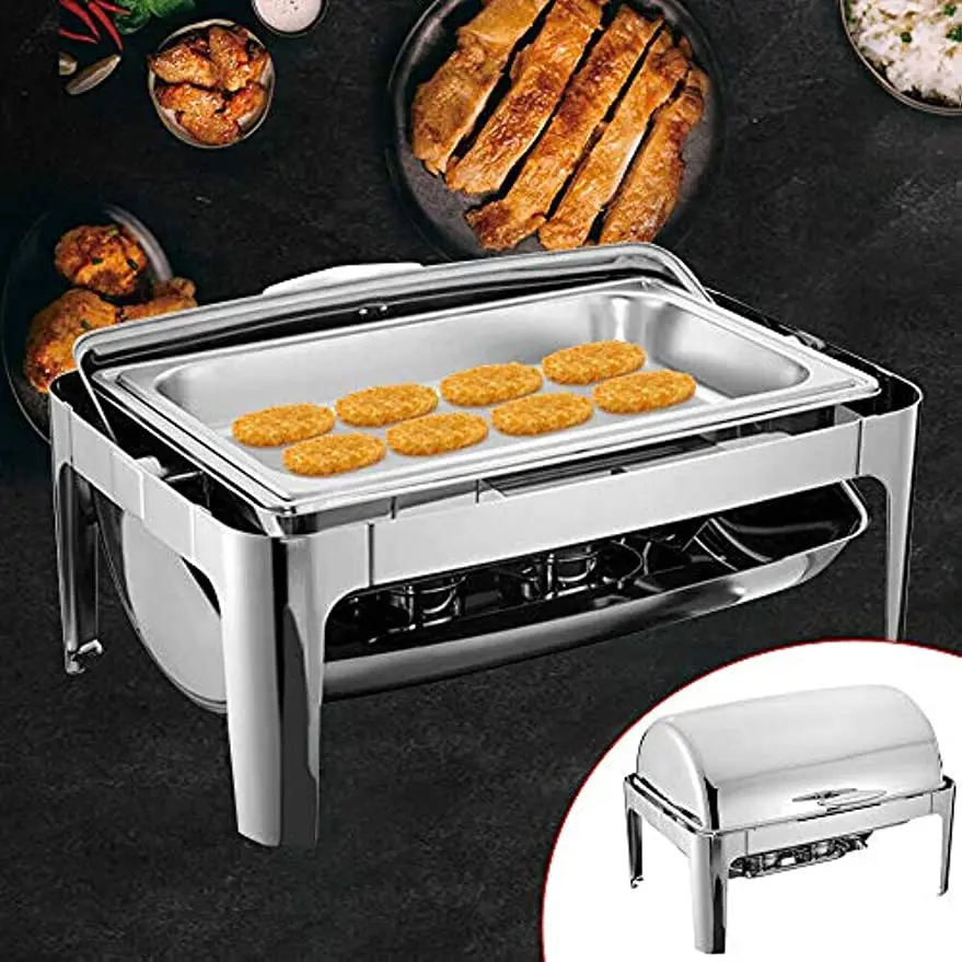 

2-in-1-Chafing Dishes Chafing Dishes Buffet Serving Tray and Heating 9L in Stainless Steel Cooling