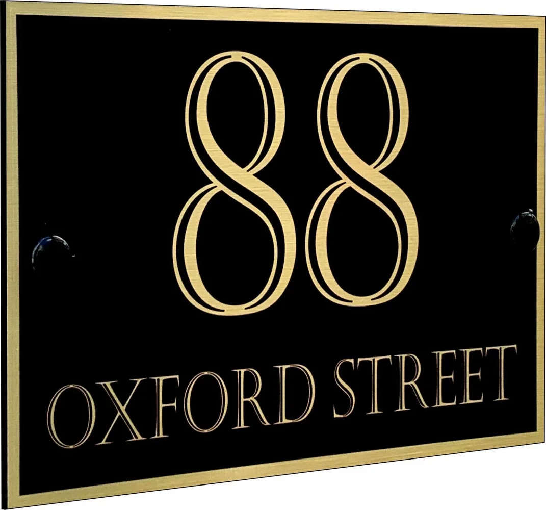 

Customized Personalised Composite Aluminum Board Modern Door Wall Plaque House Number Sign