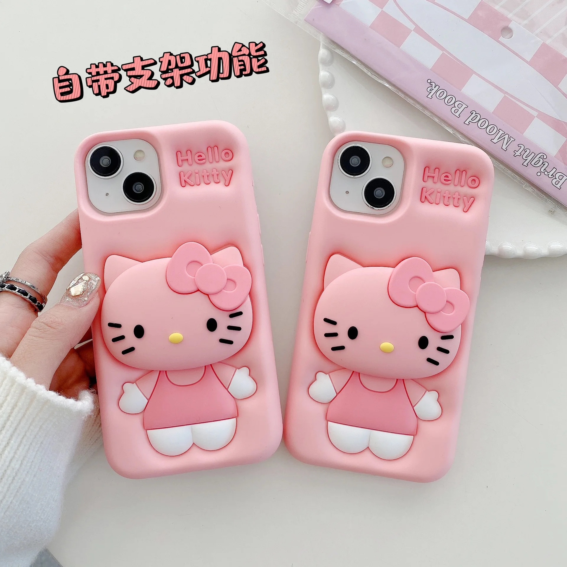 3D мультяшный стежок Hello Kitty Losto Bear Holder Grip Tok силиконовый мягкий чехол для телефона