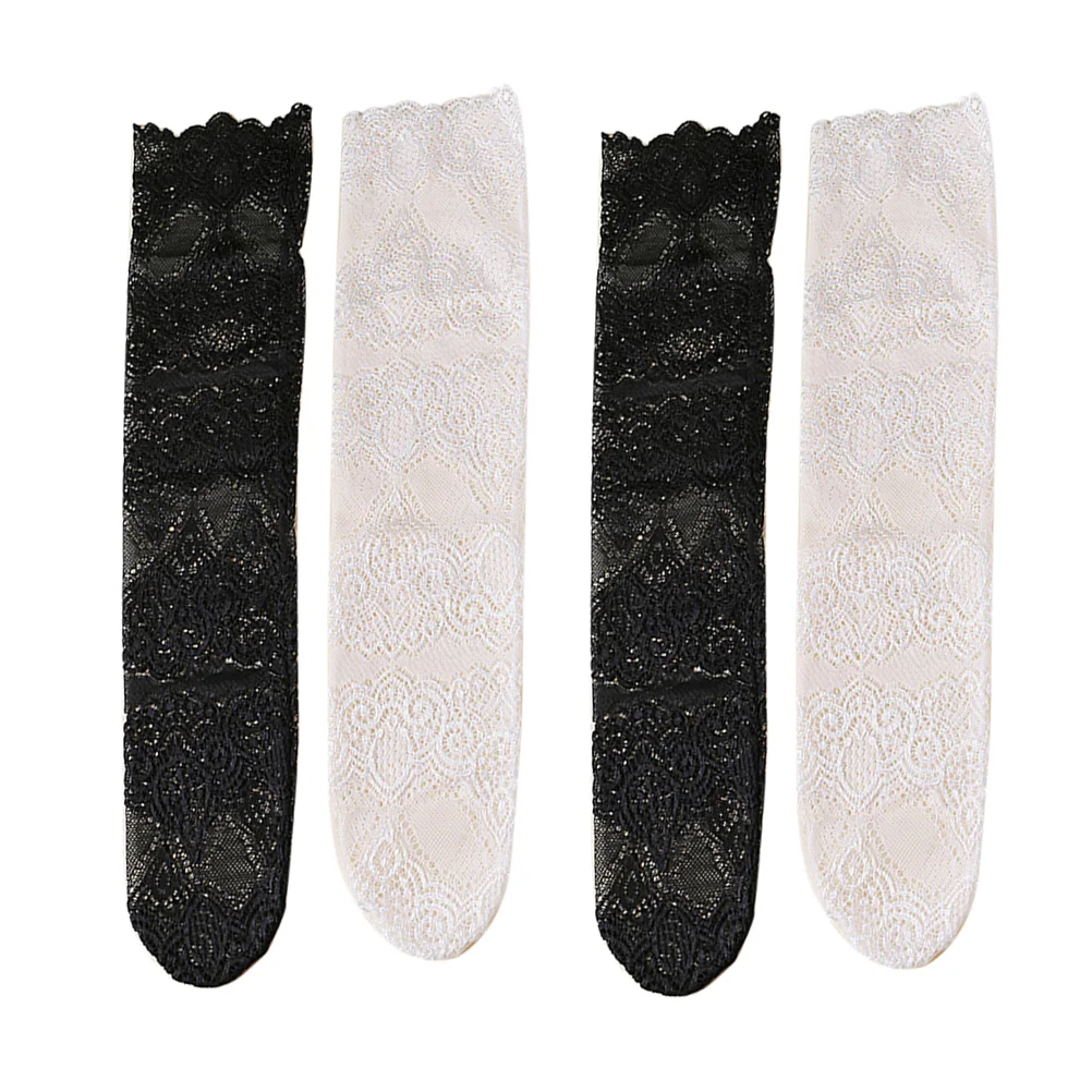 

2 Pair of Japanese style Socks Lace Stockings Loose Socks for Outdoor