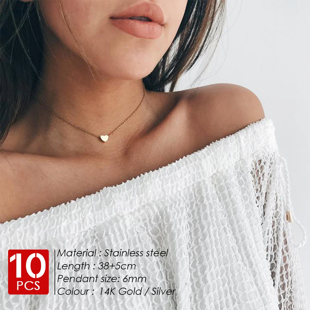EManco 10 шт. цепочка из нержавеющей стали под золото женское миниатюрное ожерелье в