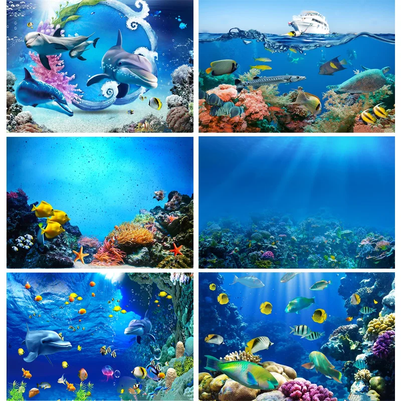 

Children Birthday Photography Backdrops Ocean World Baby Newborn Portrait Photo Background Studio Props 2193 HHY-03