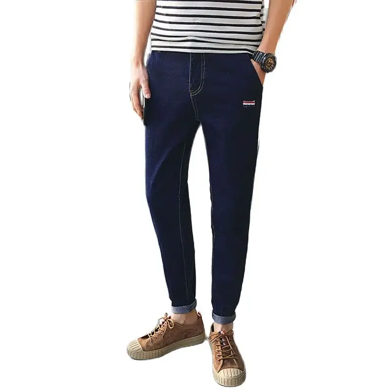 

Spring Summer 2022 Fashion New Jeans Men Youth Washed Harem Brand Casual Pants Korean Trend Wild Straight Street Trousers