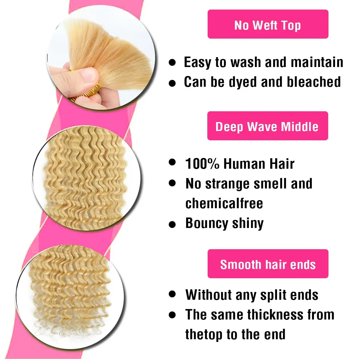 613 Человеческие волосы Объемные глубокие волны плетеные человеческие для