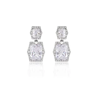 rhombus cubic zircon drop earrings for weddingdangle bridal womens style earring girl gatherings jewelry accessories ce11837