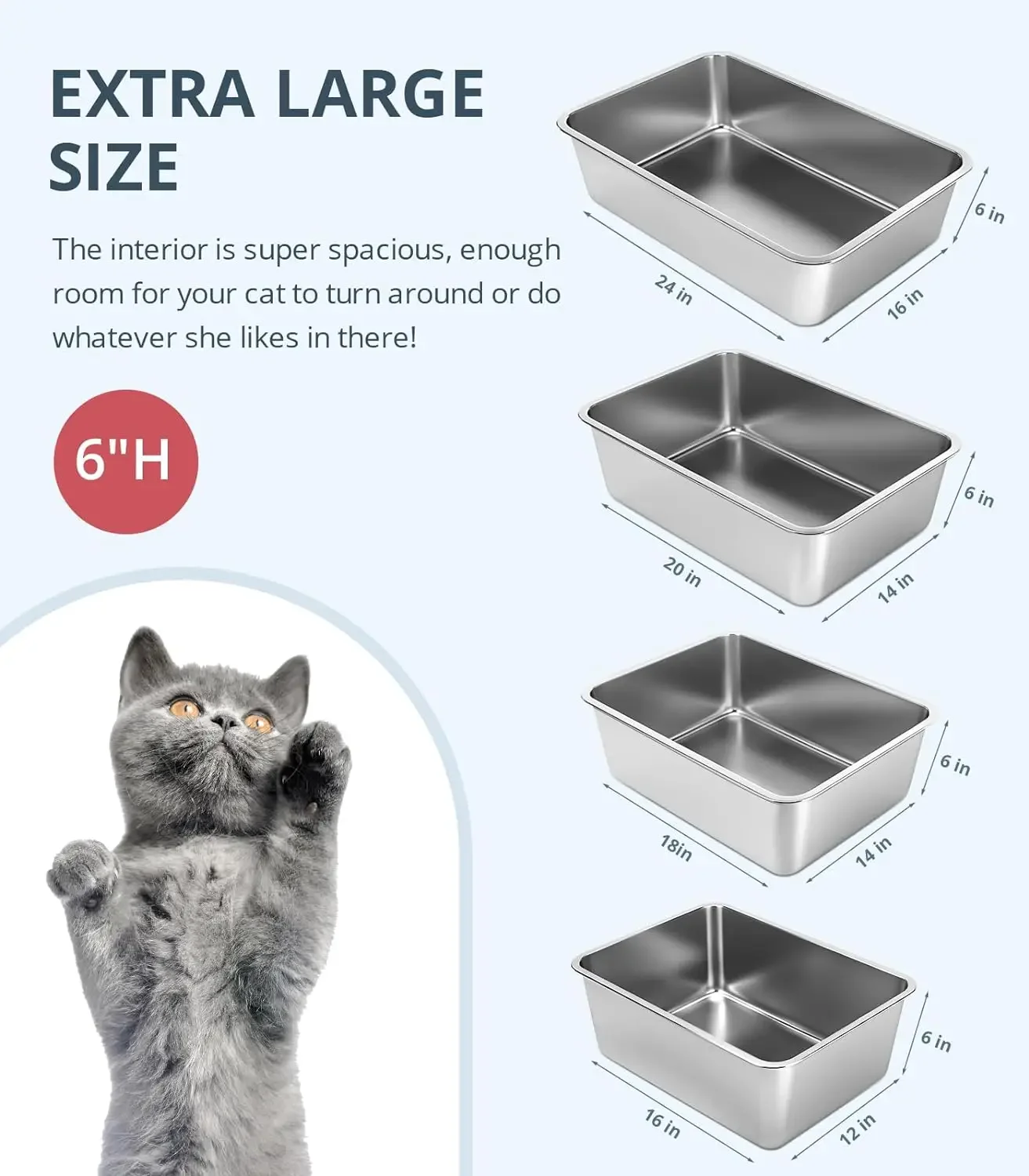 Коробка для кошек из нержавеющей стали металлическая сковорода полузакрытая