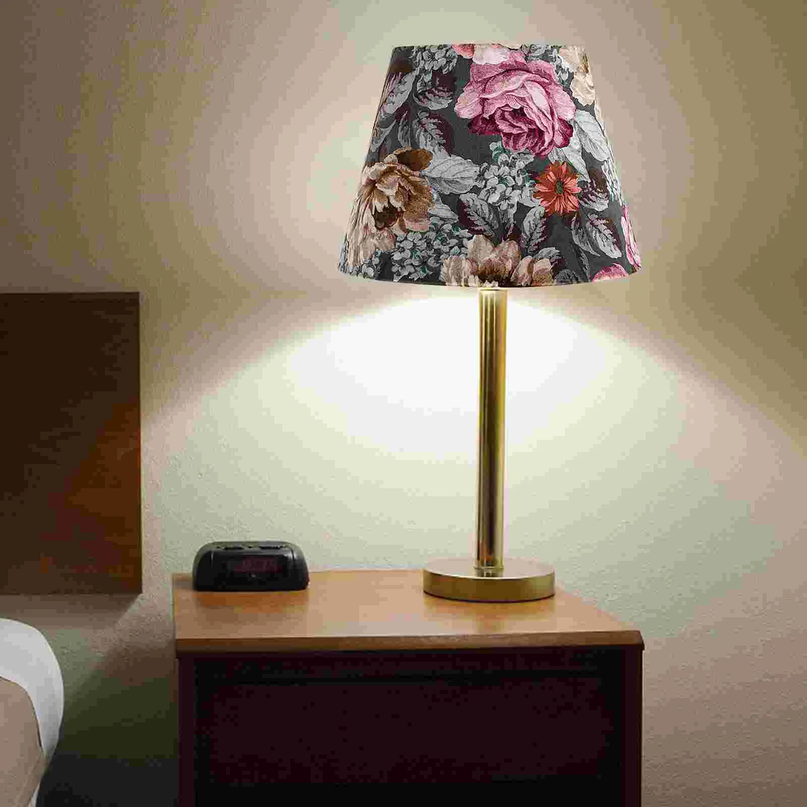 

Lamp Shade Household Table Lamp Shade Table Decor Lampshades Fine Practical Flower Fabric Housewarming Gift Vintage