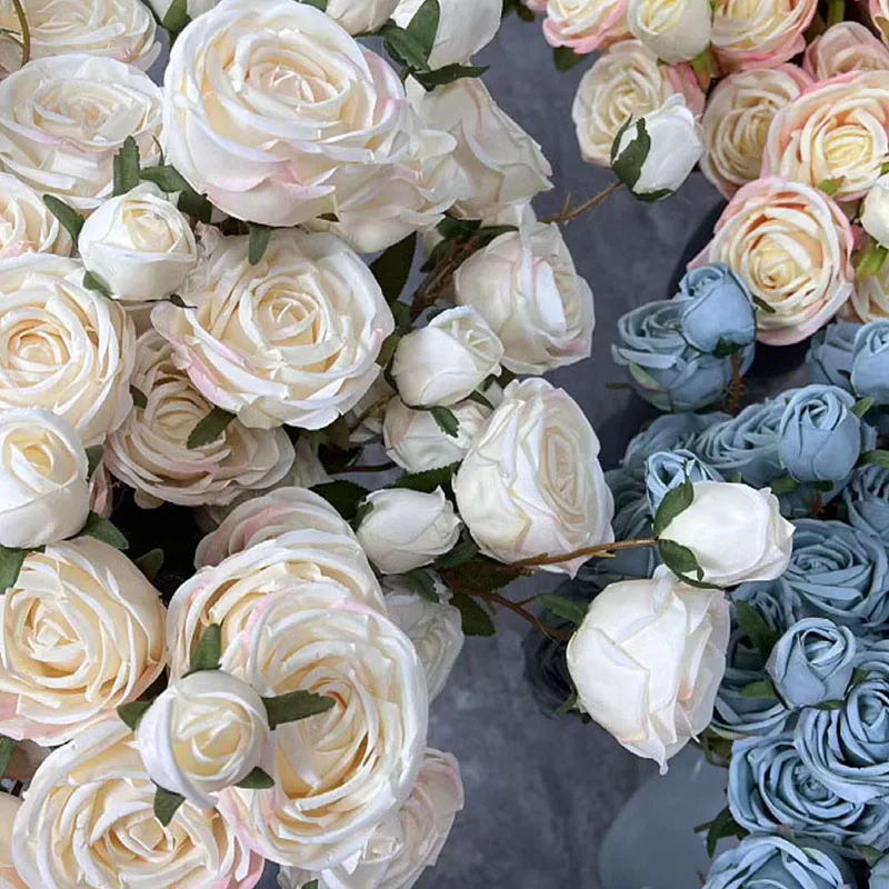 5 шт./лот искусственные 3-головные розы шелковые цветы для украшения дома