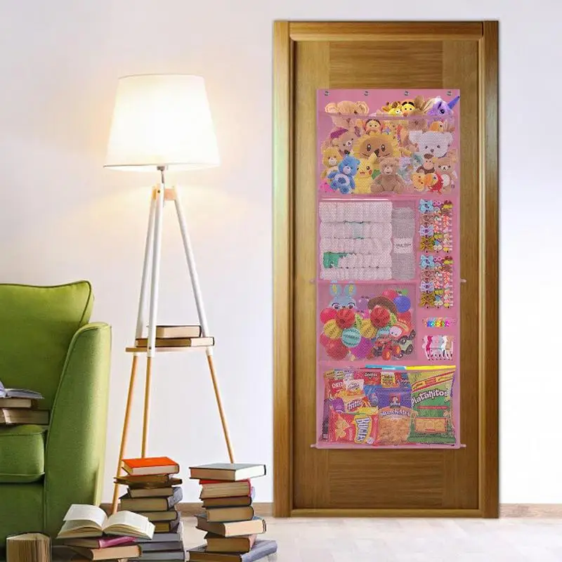 

Door Hanging Net Storage Bag Plush Toys Storage Net Bag Card Issuance Display Rack Kids Room Sundries Organizer