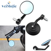 cnc motorcycle round rearview mirrors 22mm universial all aluminum mirror motorbike handlebar side rearview mirrors