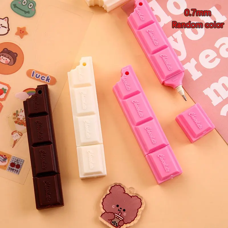 

1PCS Funny Cartoon Smooth Writing Chocolate Ballpoint 0.7MM Student Gift Pen Office Signature Strange Creative Stationery