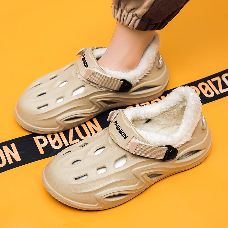 Зимние плюшевые меховые сабо мужские и женские тапочки теплые для пар лаконичная