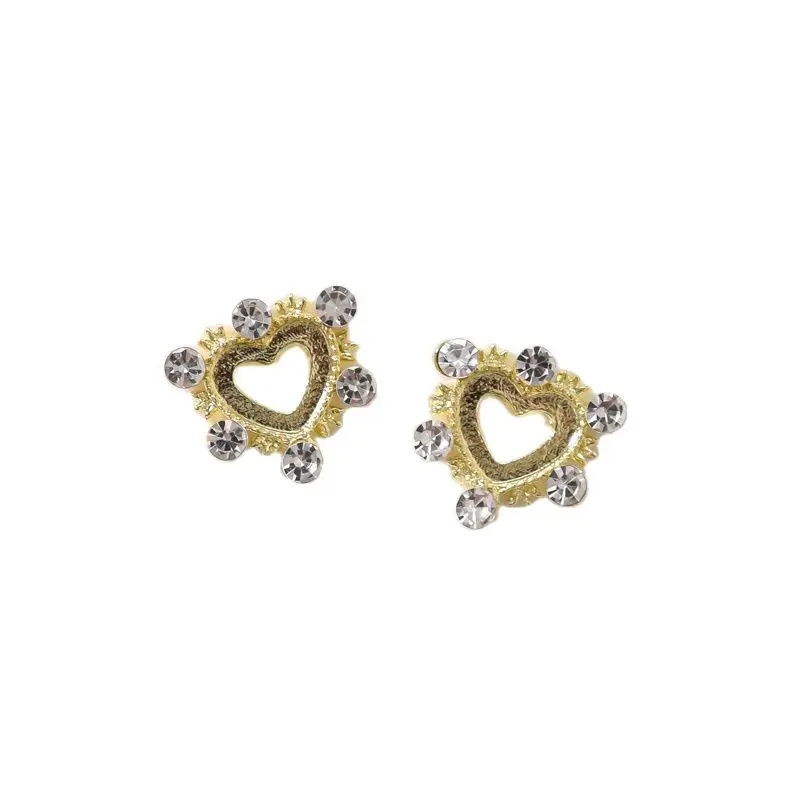 

10Pcs Korean Hollow Frame Nail Charms Heart/Rhombus Shape Nail Art Accessories Nails Decoration Exquisite Frame for Manicure Tip