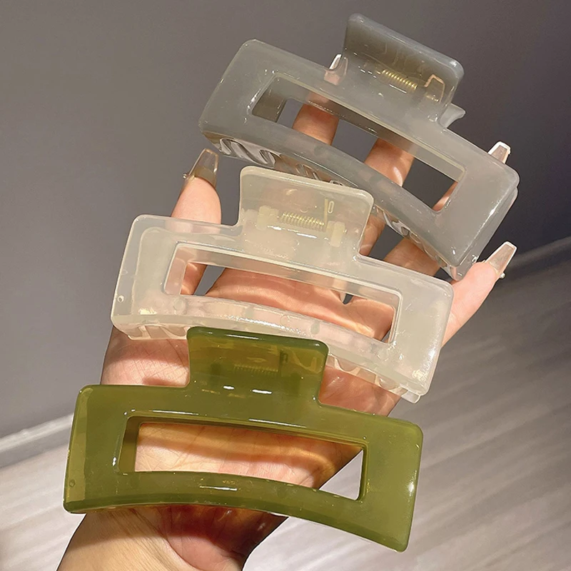 2022 Новый зажим для волос женщин и девушек пластиковый прозрачный большого