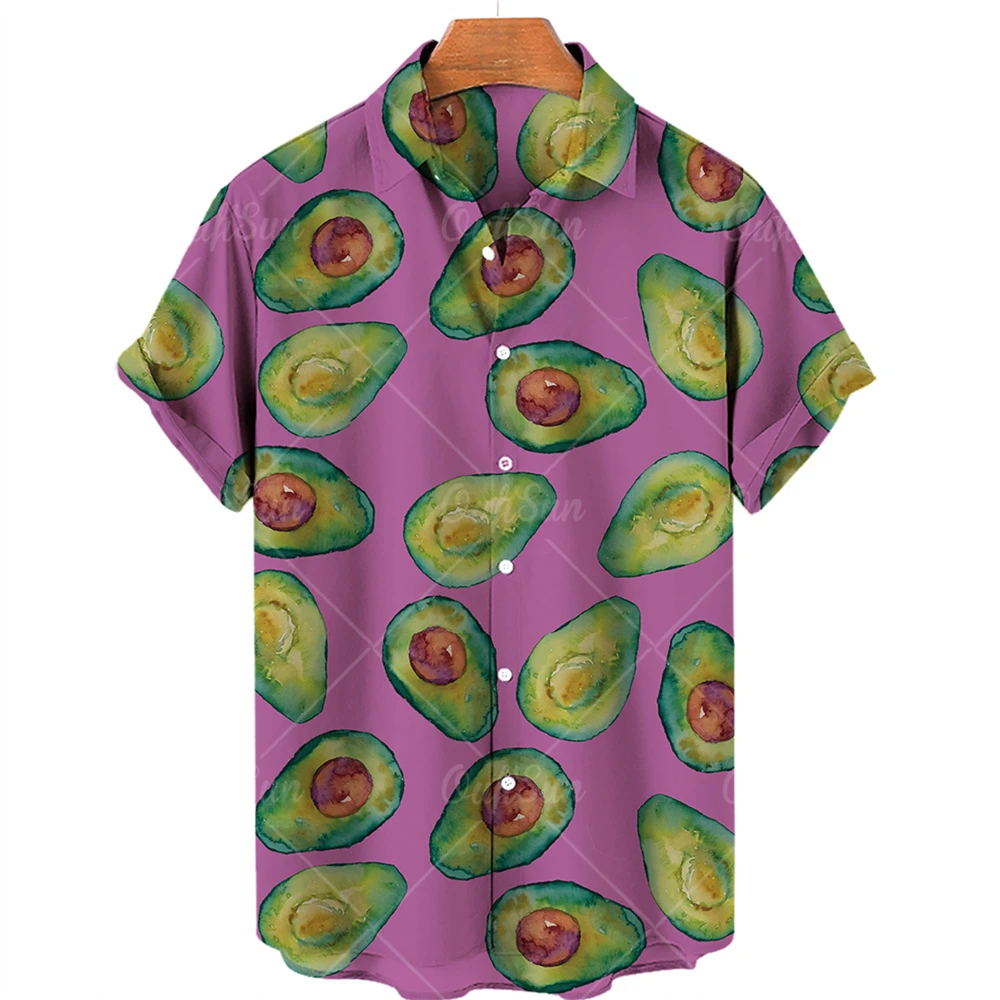 2022 New men's T-shirt Fruit papaya pattern short sleeve print summer casual fashion Hawaiian shirt Breathable S-5XL