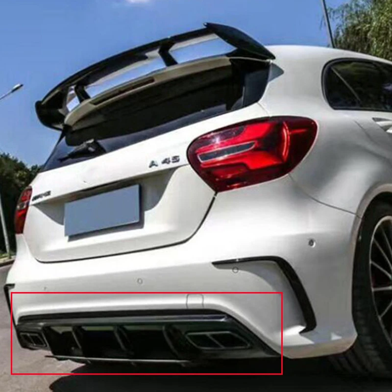

Бампер из АБС-пластика задний спойлер диффузор губа для Mercedes-Benz A класса W176 A45 AMG A180 A200 хэтчбек 4 двери с выхлопом 2013 - 2018