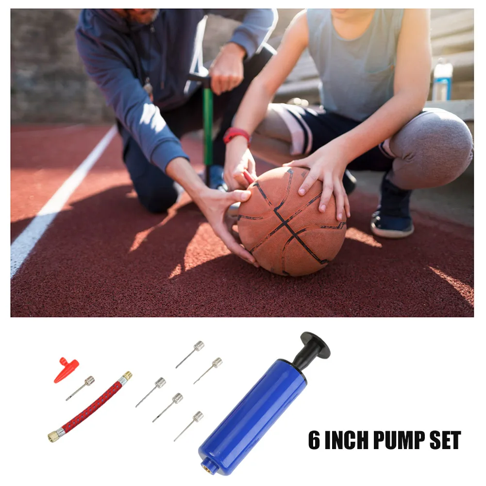 

Bicycle Tire Type Ball Pump Small 6 inch Air Inflator w/Gas Needle Nozzle Tube for Easy Safety Exercise Accessories